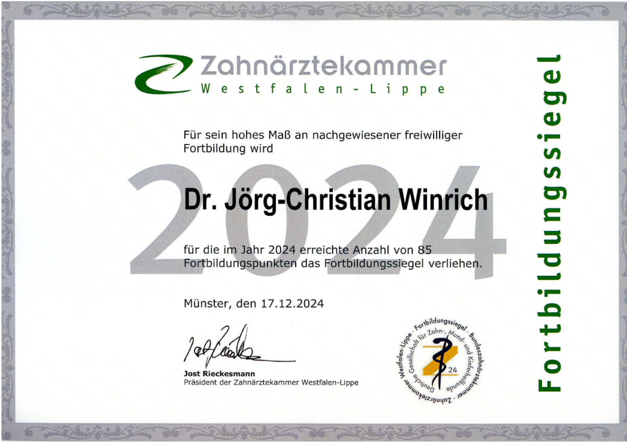 Fortbildungssiegel 2024